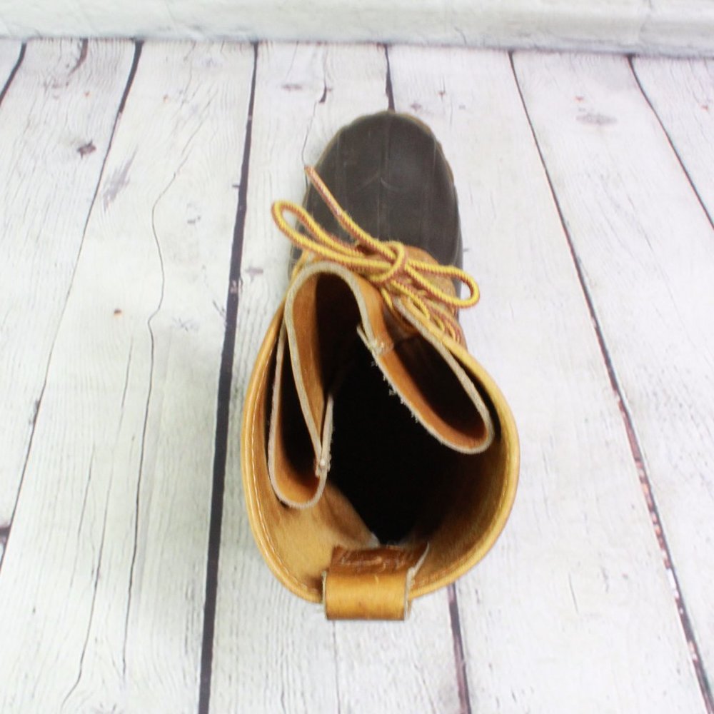 Vtg! LL BEAN Brown Maine Hunting Shoe Unlined Leather Duck Boots 7 M - Picture 6 of 9
